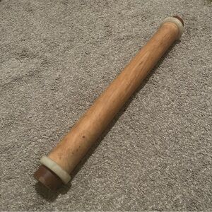 Vintage Fondant Wooden Rolling Pin with Cream Handles Kitchen Utensils Cooking
